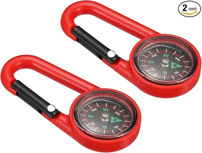 PATIKIL Keychain Compass, Pocket Camping Compass with Buckle for Outdoor Hiking Hunting Travelling