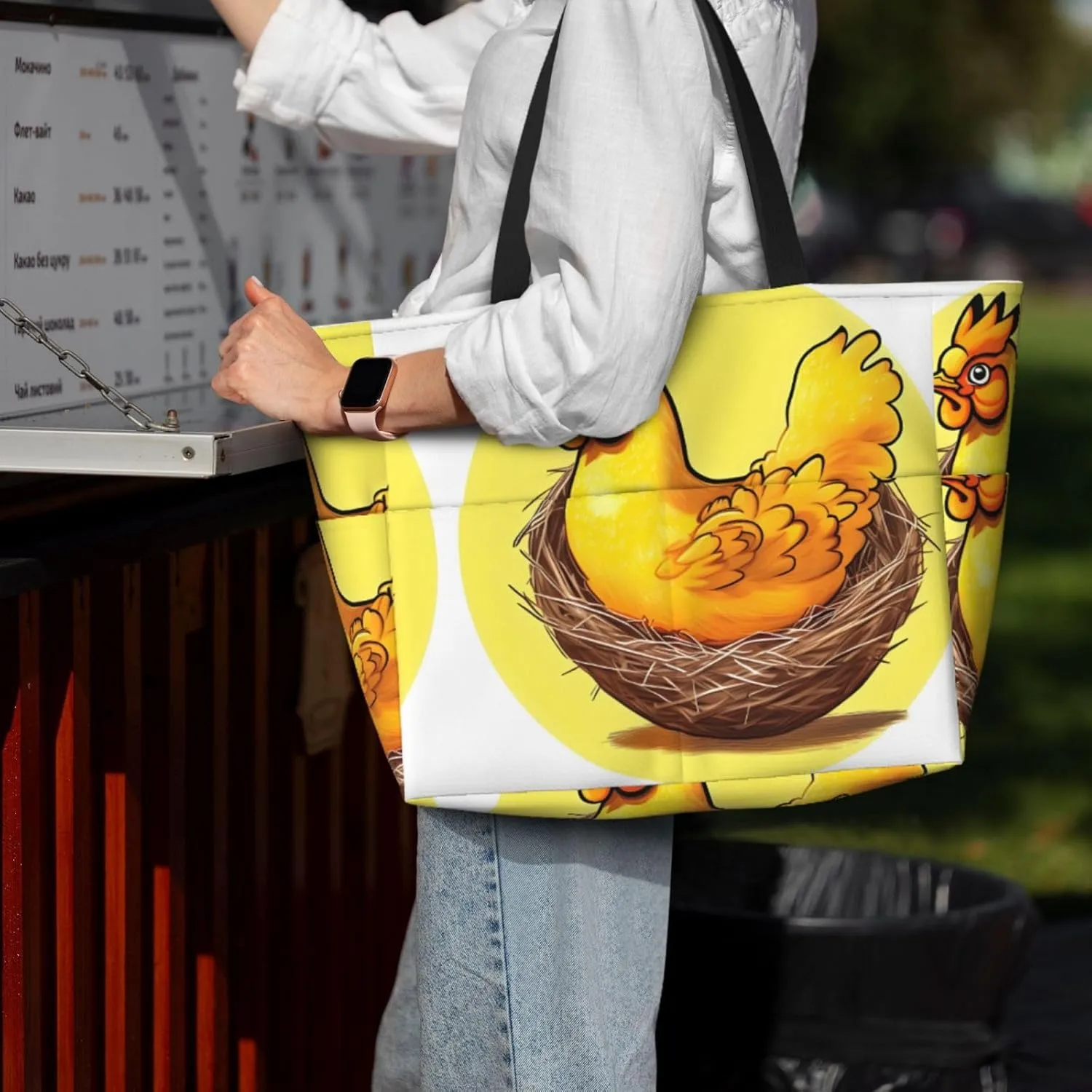 Peacock Flowers Spacious Large Capacity Beach Travel Bag - Foldable Beach Bag Tote Bag With Zipper
