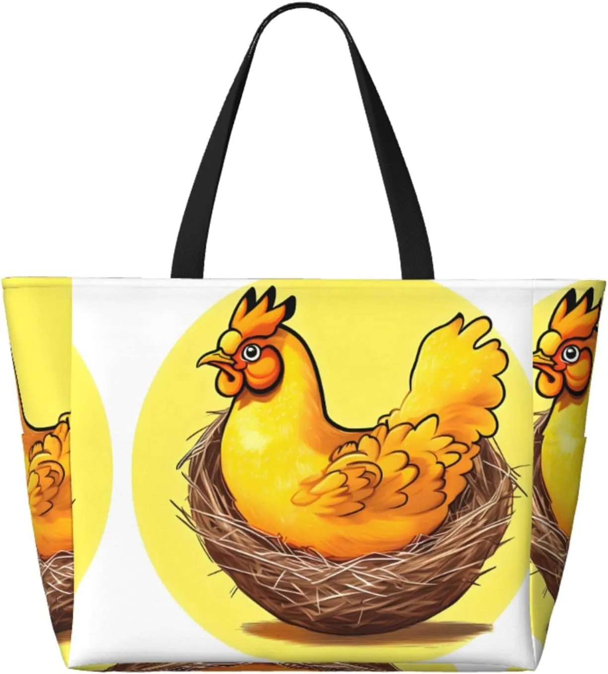 Peacock Flowers Spacious Large Capacity Beach Travel Bag - Foldable Beach Bag Tote Bag With Zipper