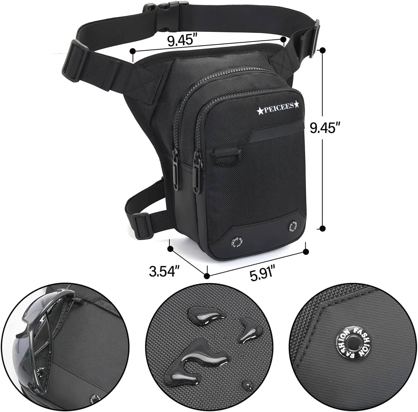 Peicees Drop Leg Bag for Men Women Tacical Waist Pouch Outdoor Thigh Bags Motorcycle Ride Crossbody Backpack Shoulder Fanny Pack Camping Hiking Cycling