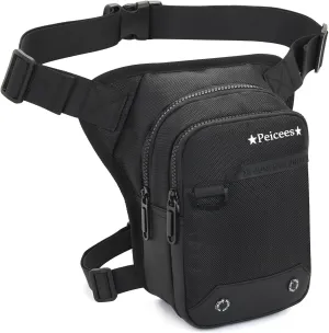 Peicees Drop Leg Bag for Men Women Tacical Waist Pouch Outdoor Thigh Bags Motorcycle Ride Crossbody Backpack Shoulder Fanny Pack Camping Hiking Cycling
