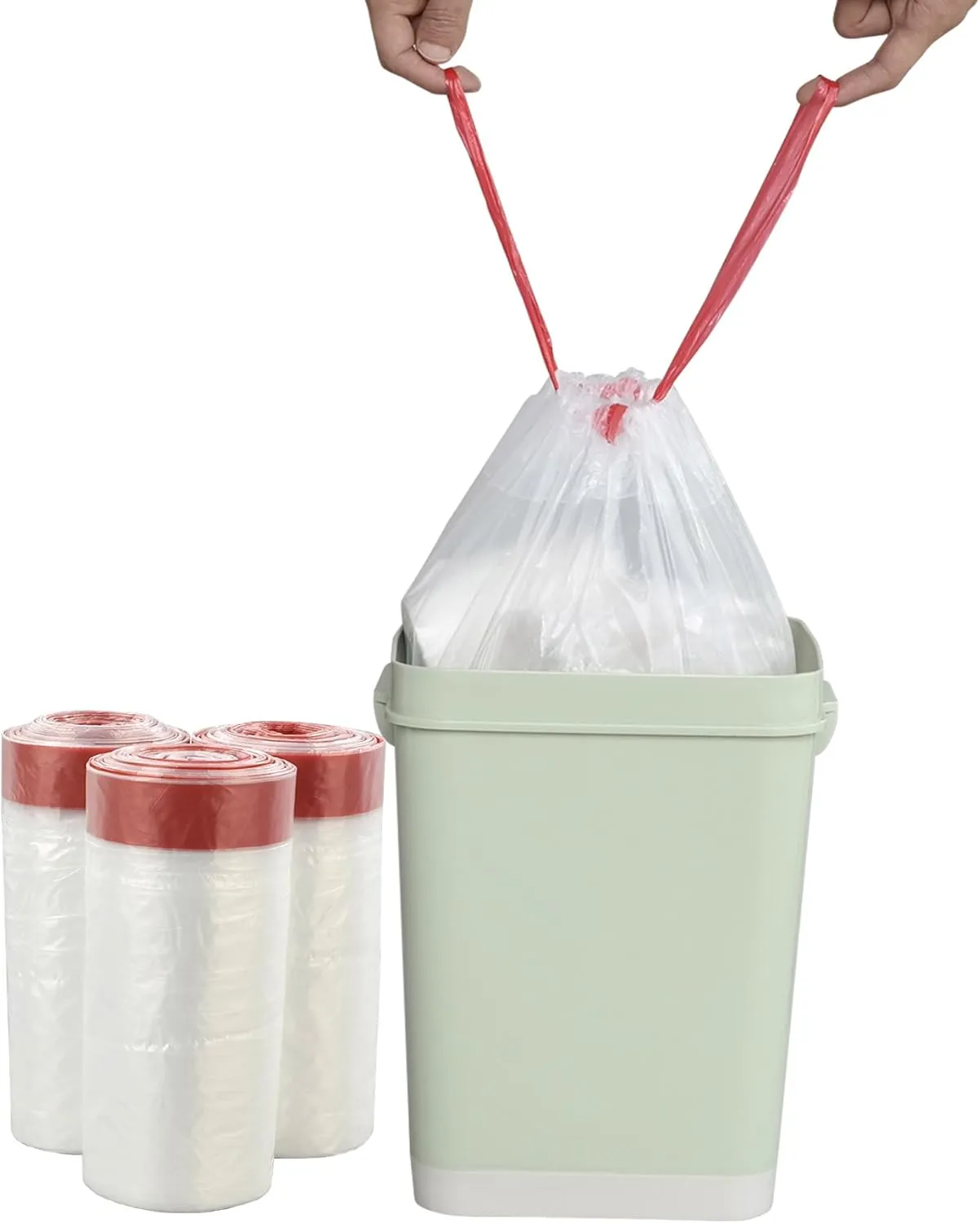 Pekky 4 Gallon Clear Drawstring Trash Bags, 120 Counts, Small Kitchen Garbage Bag