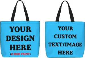 Personalized Custom Tote Bag For Travel & Business - Add Your Design - Reusable Shoulder Bag For Women