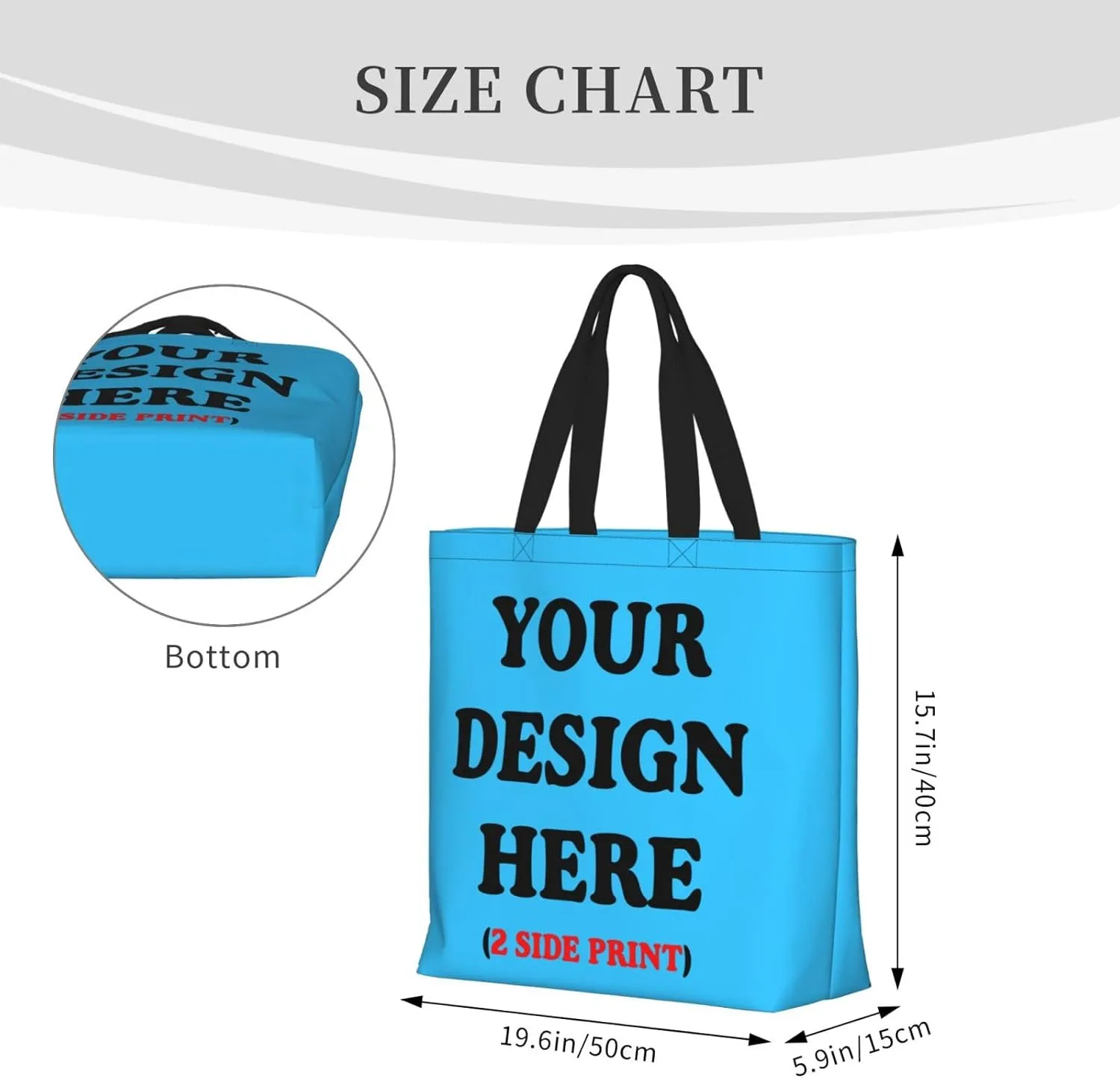 Personalized Custom Tote Bag For Travel & Business - Add Your Design - Reusable Shoulder Bag For Women