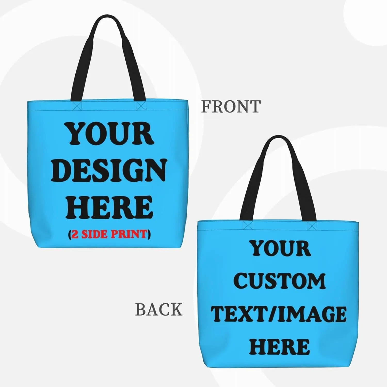 Personalized Custom Tote Bag For Travel & Business - Add Your Design - Reusable Shoulder Bag For Women
