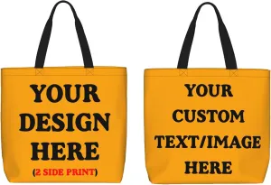 Personalized Custom Tote Bag For Travel & Business - Add Your Design - Reusable Shoulder Bag For Women