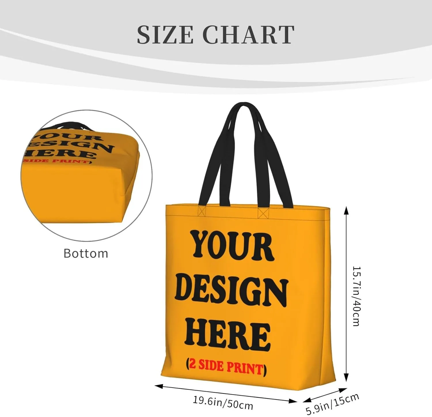 Personalized Custom Tote Bag For Travel & Business - Add Your Design - Reusable Shoulder Bag For Women