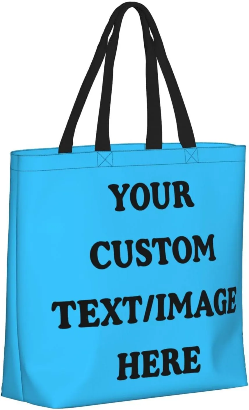 Personalized Custom Tote Bag For Travel & Business - Add Your Design - Reusable Shoulder Bag For Women