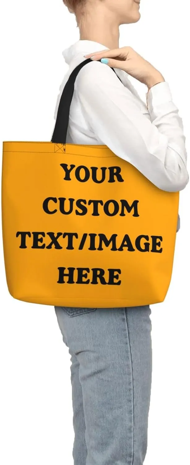 Personalized Custom Tote Bag For Travel & Business - Add Your Design - Reusable Shoulder Bag For Women