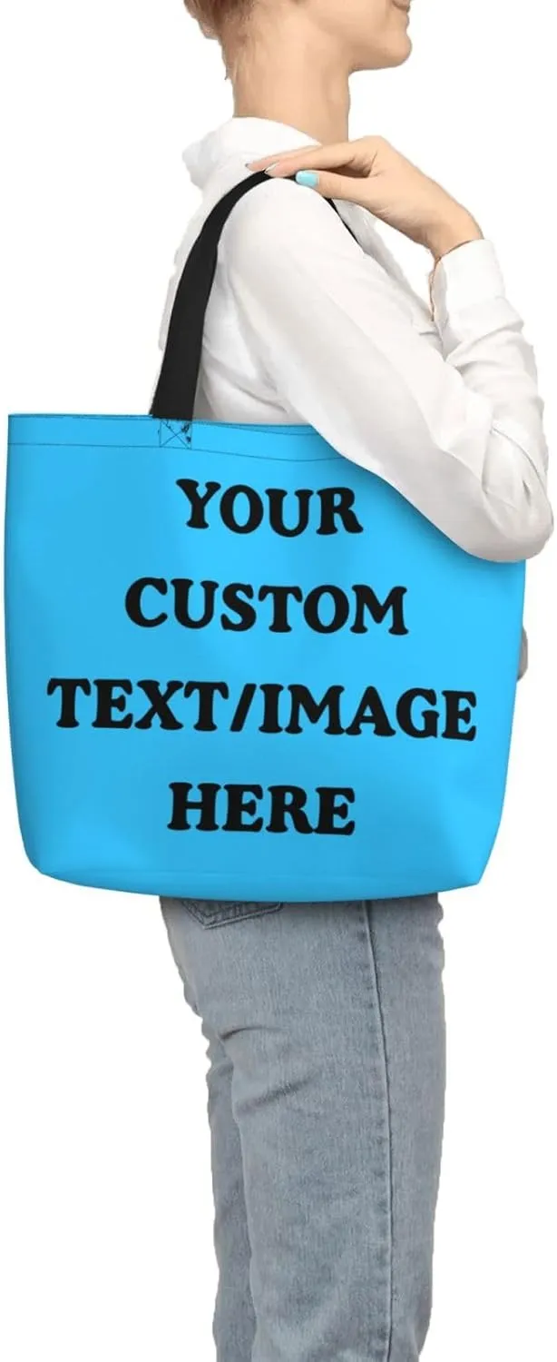 Personalized Custom Tote Bag For Travel & Business - Add Your Design - Reusable Shoulder Bag For Women