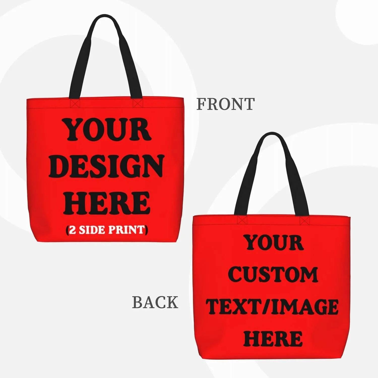 Personalized Custom Tote Bag For Travel, Business, Shopping - Add Your Design - Shoulder Bag For Women