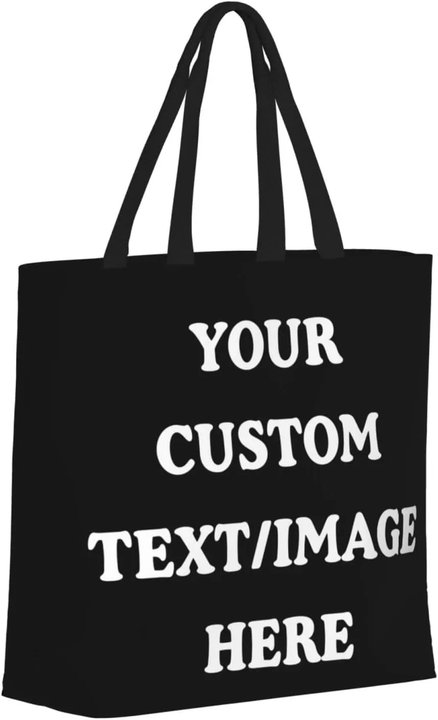 Personalized Custom Tote Bag For Travel, Business, Shopping - Add Your Design - Shoulder Bag For Women