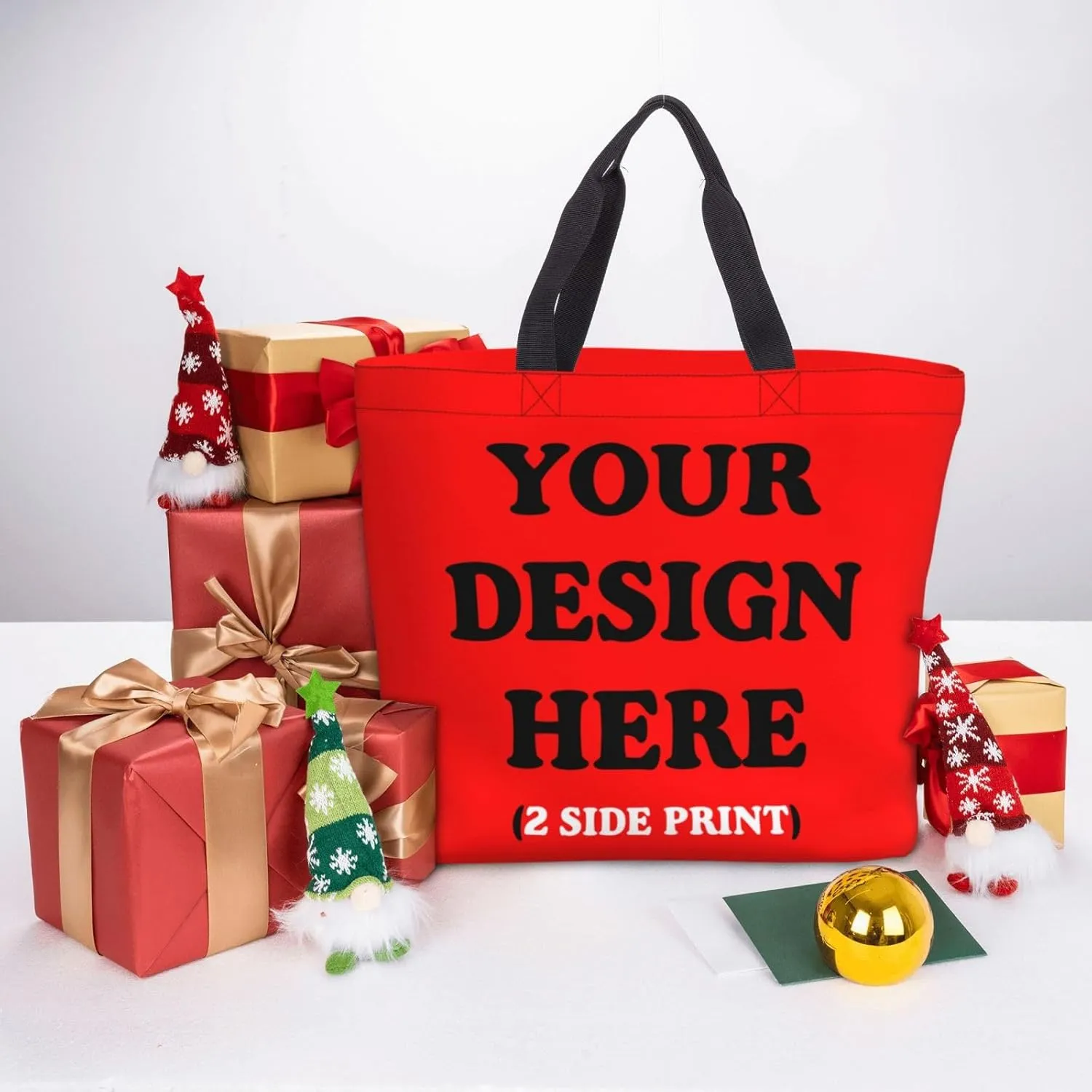 Personalized Custom Tote Bag For Travel, Business, Shopping - Add Your Design - Shoulder Bag For Women