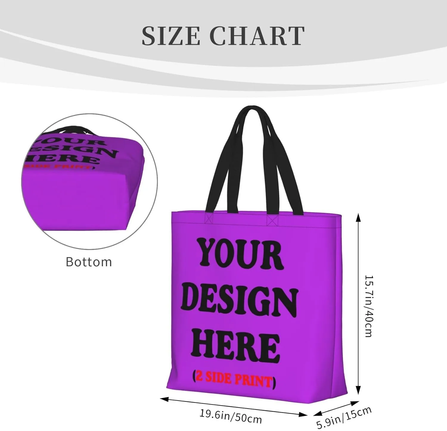 Personalized Custom Tote Bag For Travel, Business, Shopping - Add Your Design - Shoulder Bag For Women