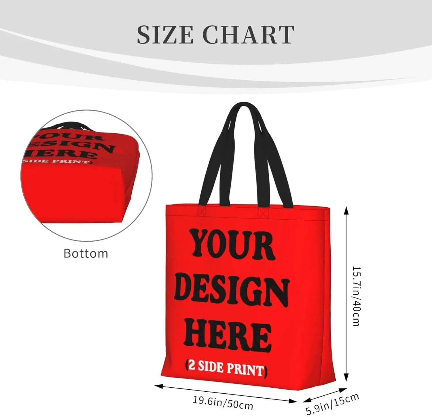 Personalized Custom Tote Bag For Travel, Business, Shopping - Add Your Design - Shoulder Bag For Women