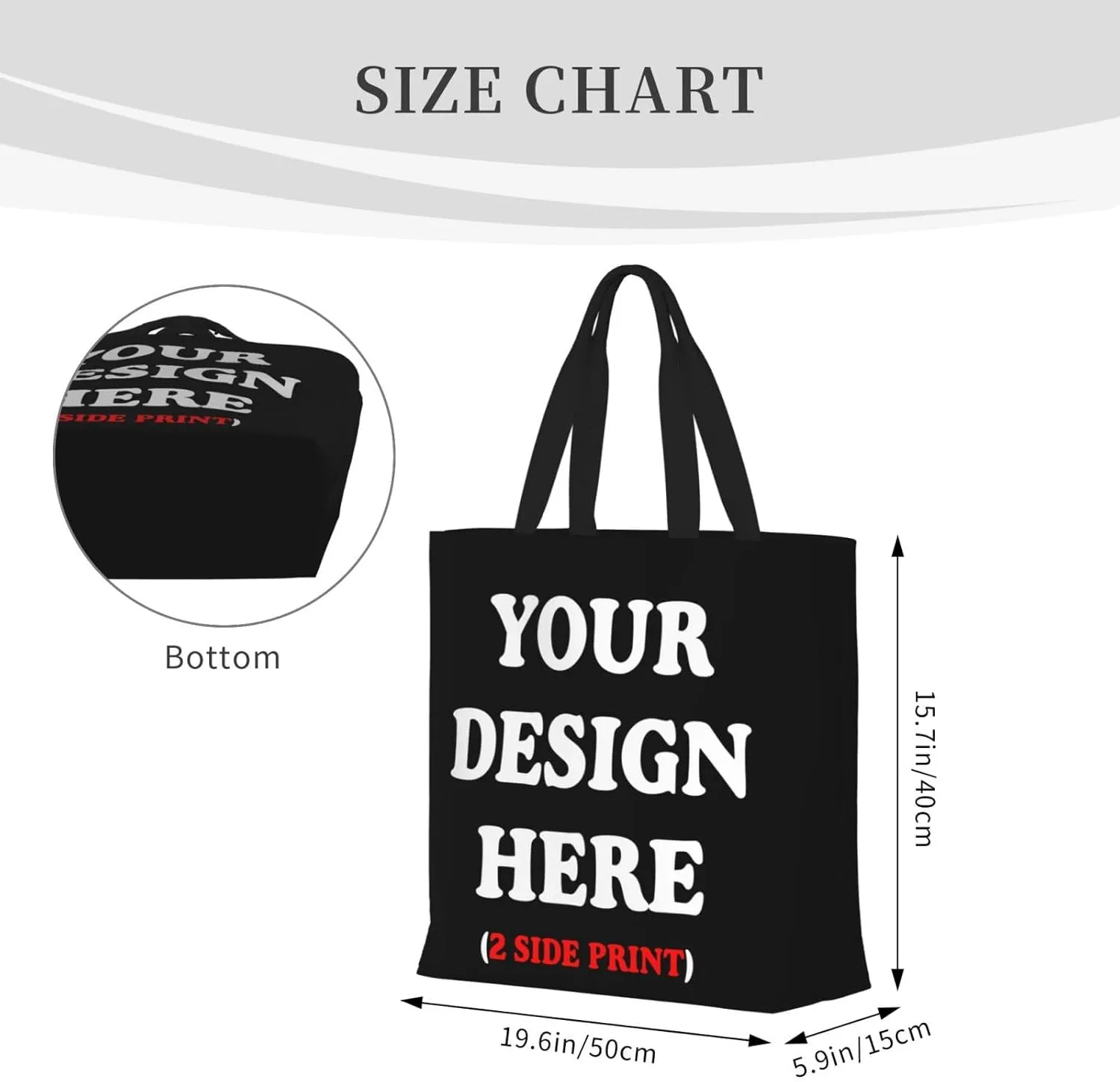 Personalized Custom Tote Bag For Travel, Business, Shopping - Add Your Design - Shoulder Bag For Women