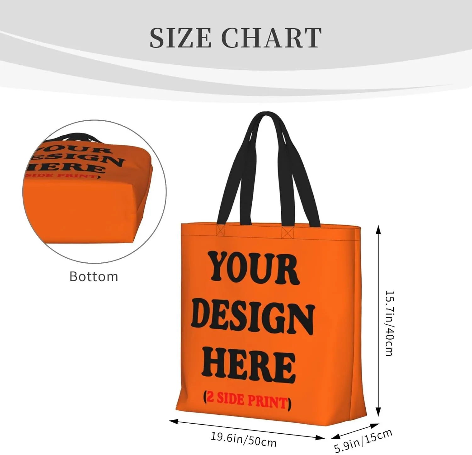 Personalized Custom Tote Bag For Travel, Business, Shopping - Add Your Design - Shoulder Bag For Women