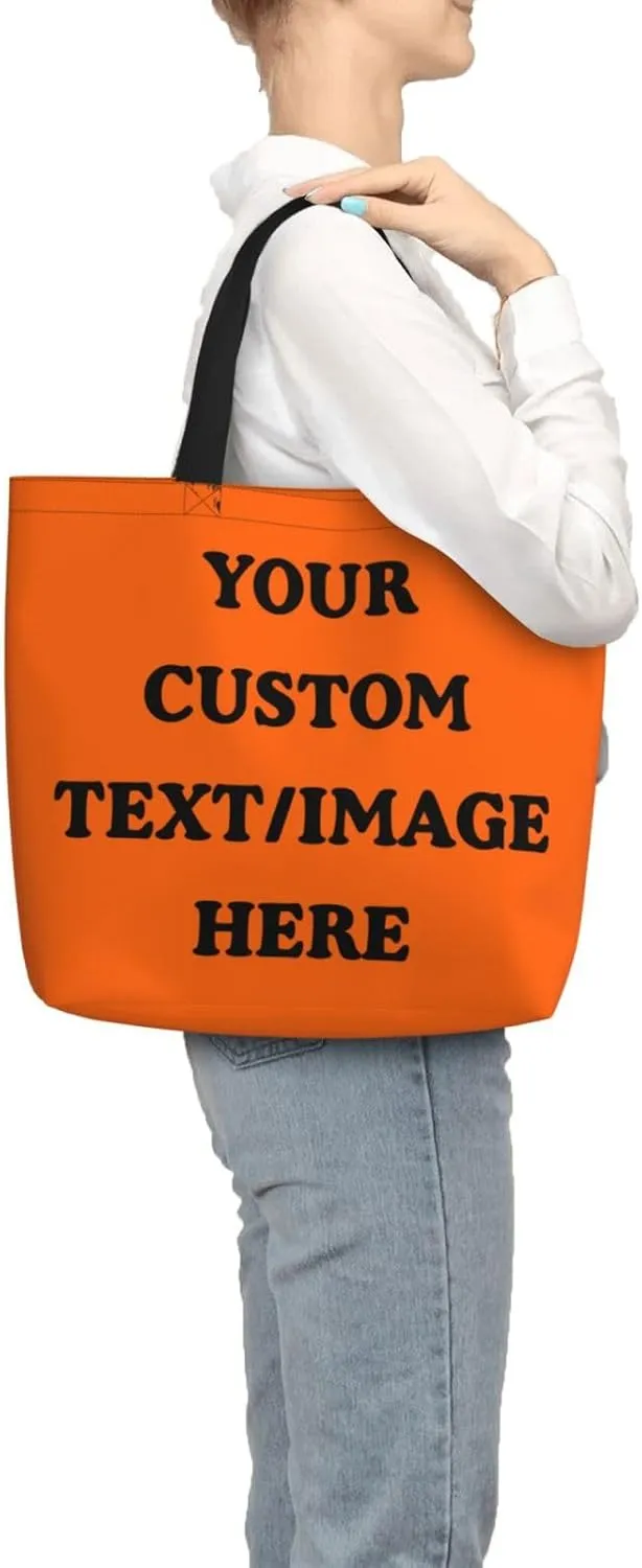 Personalized Custom Tote Bag For Travel, Business, Shopping - Add Your Design - Shoulder Bag For Women