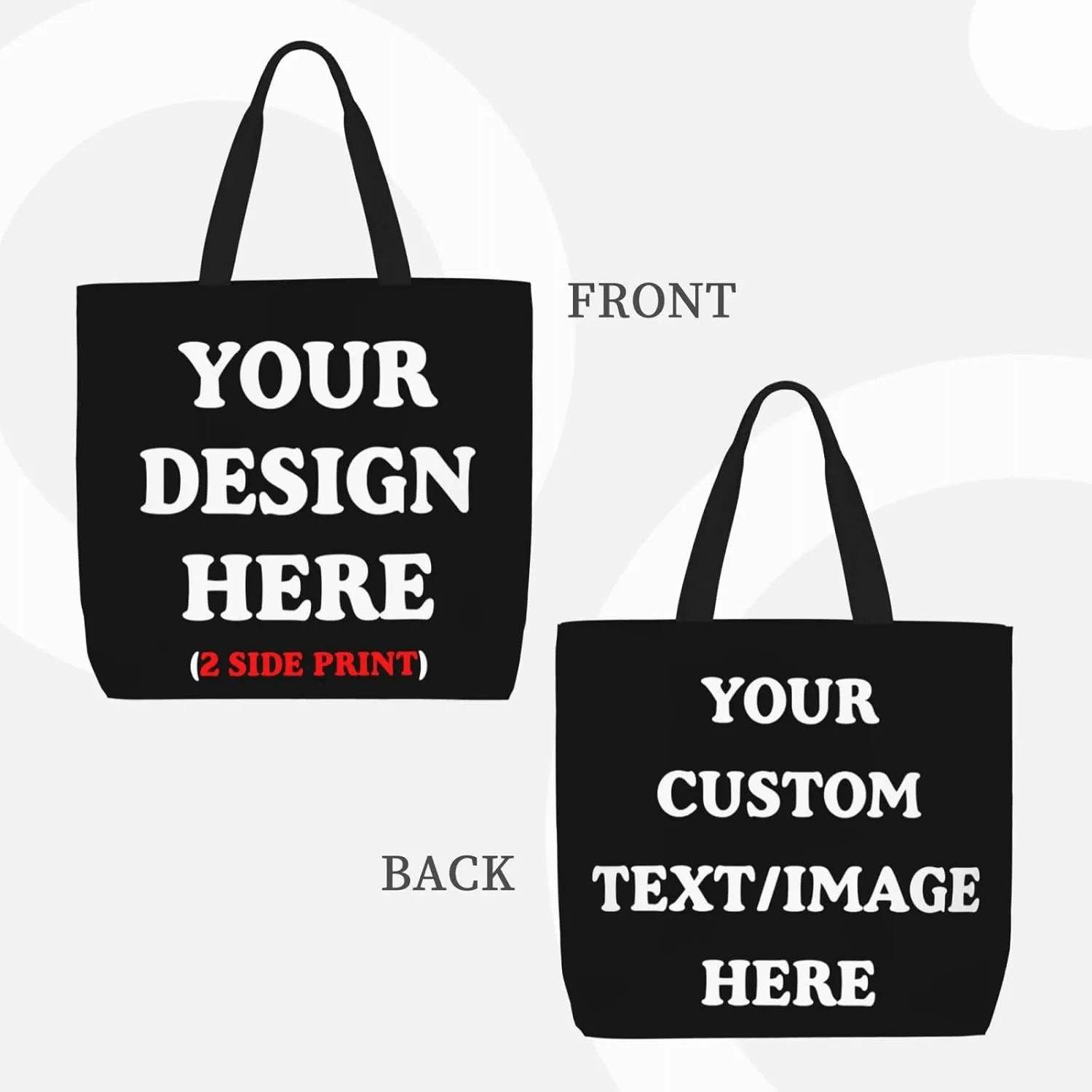 Personalized Custom Tote Bag For Travel, Business, Shopping - Add Your Design - Shoulder Bag For Women