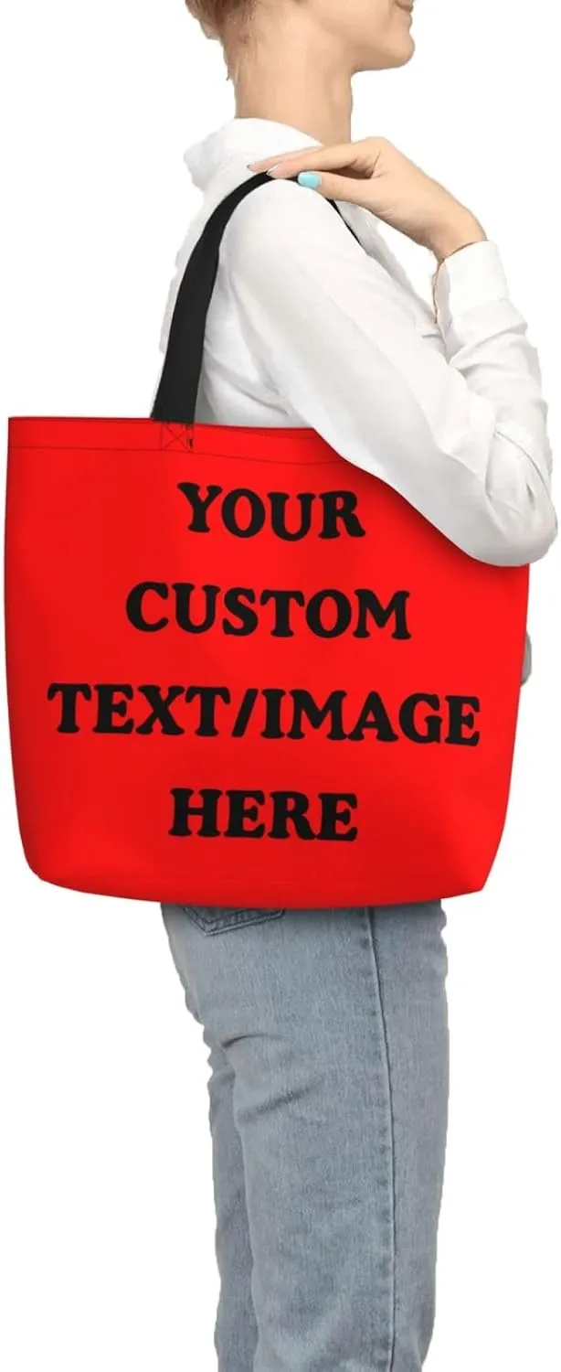 Personalized Custom Tote Bag For Travel, Business, Shopping - Add Your Design - Shoulder Bag For Women
