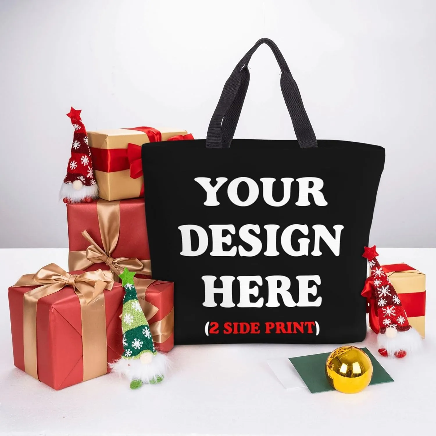 Personalized Custom Tote Bag For Travel, Business, Shopping - Add Your Design - Shoulder Bag For Women