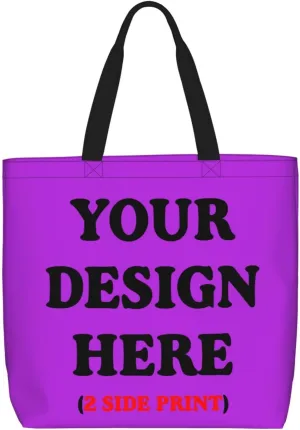 Personalized Custom Tote Bag For Travel, Business, Shopping - Add Your Design - Shoulder Bag For Women