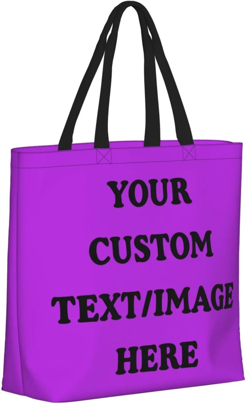 Personalized Custom Tote Bag For Travel, Business, Shopping - Add Your Design - Shoulder Bag For Women