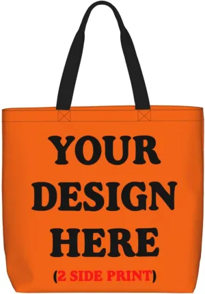 Personalized Custom Tote Bag For Travel, Business, Shopping - Add Your Design - Shoulder Bag For Women