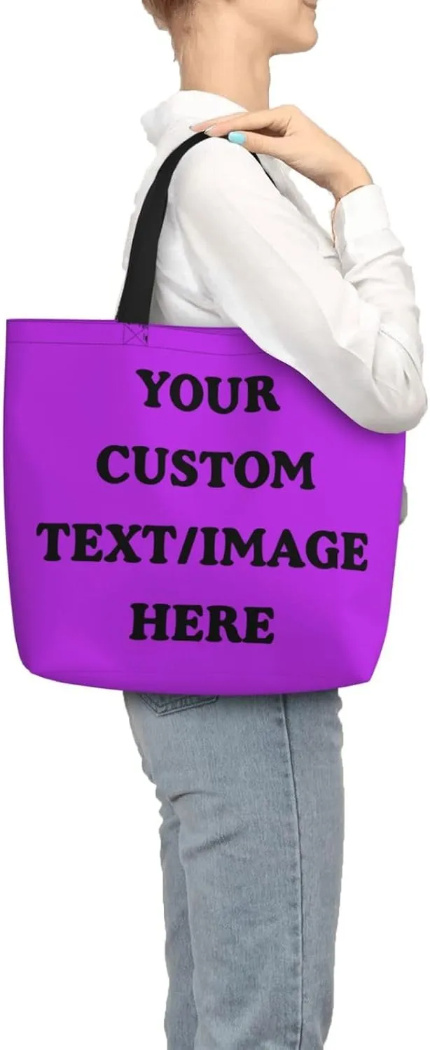 Personalized Custom Tote Bag For Travel, Business, Shopping - Add Your Design - Shoulder Bag For Women