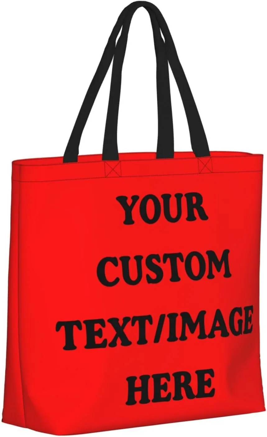 Personalized Custom Tote Bag For Travel, Business, Shopping - Add Your Design - Shoulder Bag For Women