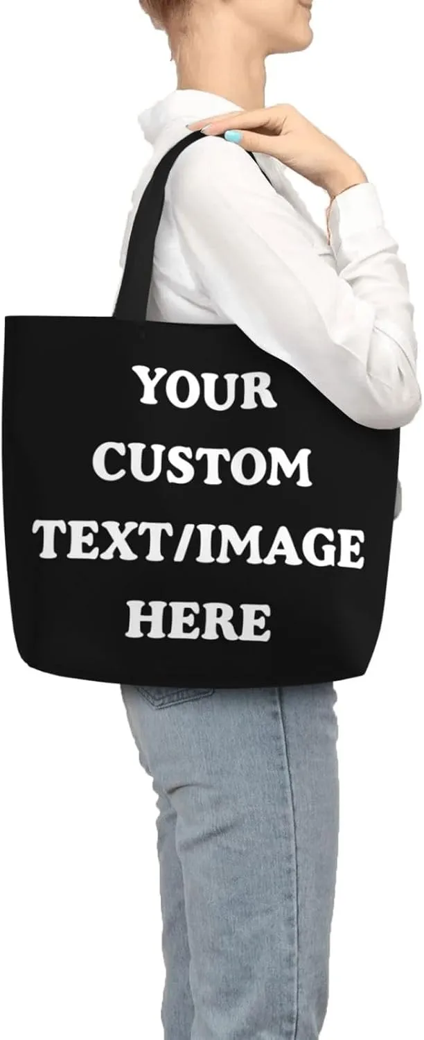Personalized Custom Tote Bag For Travel, Business, Shopping - Add Your Design - Shoulder Bag For Women