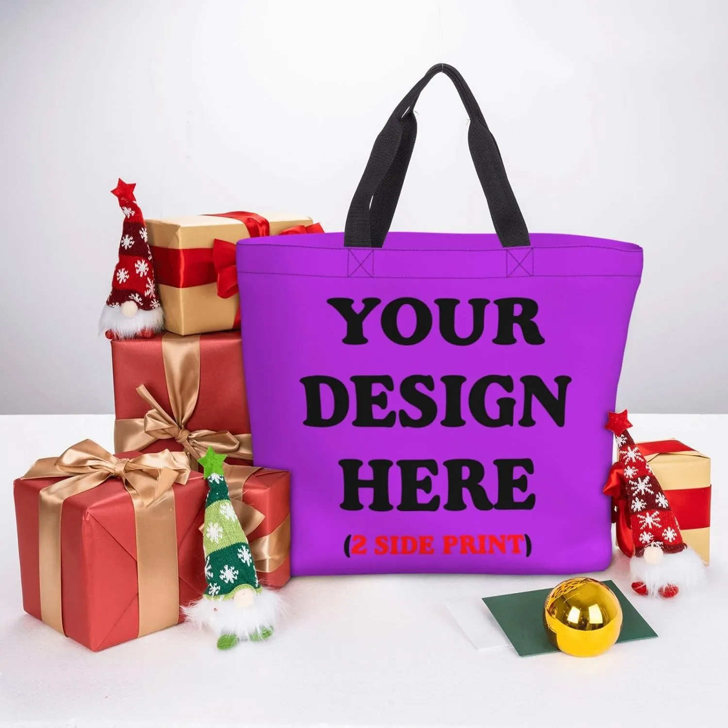 Personalized Custom Tote Bag For Travel, Business, Shopping - Add Your Design - Shoulder Bag For Women