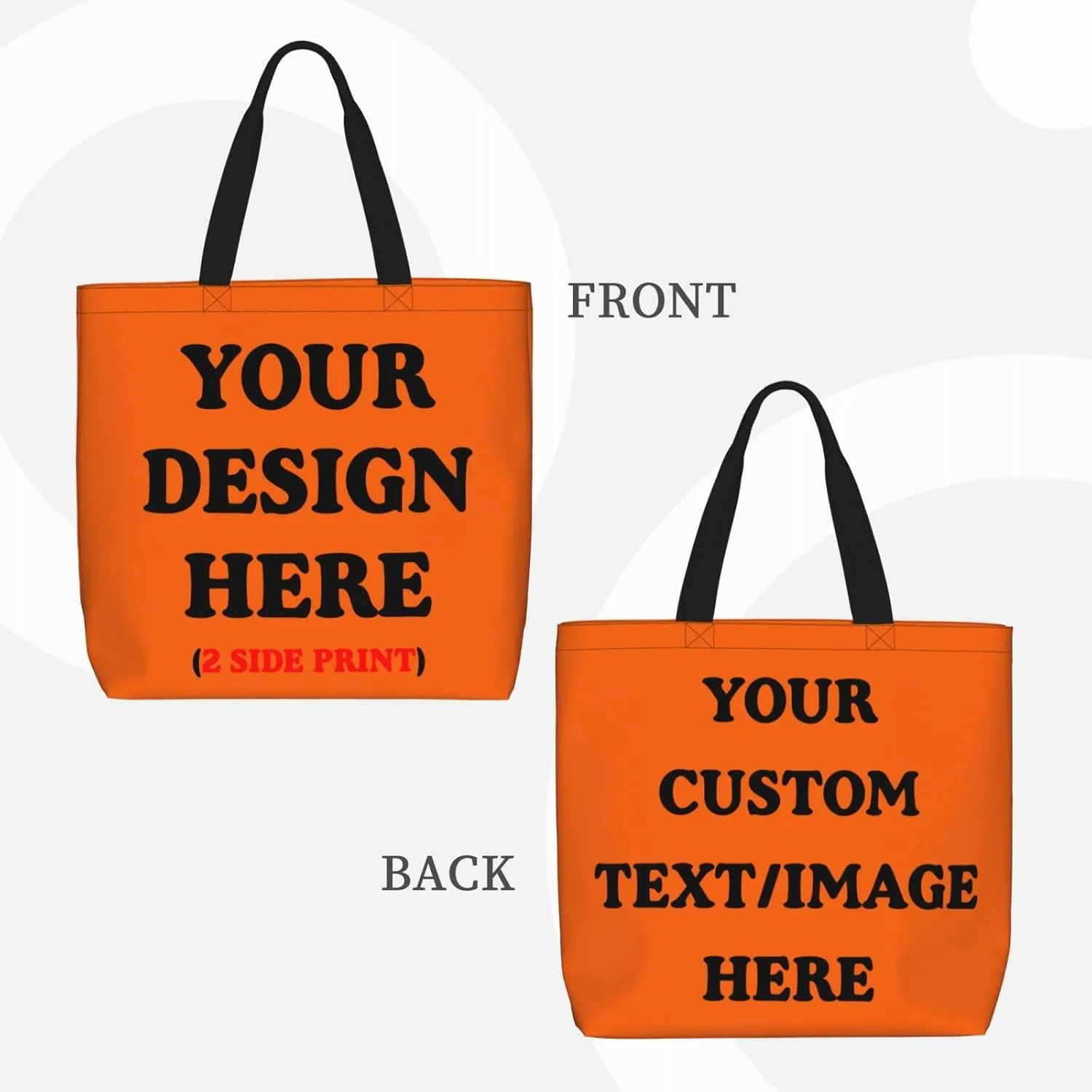 Personalized Custom Tote Bag For Travel, Business, Shopping - Add Your Design - Shoulder Bag For Women