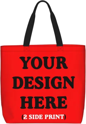 Personalized Custom Tote Bag For Travel, Business, Shopping - Add Your Design - Shoulder Bag For Women
