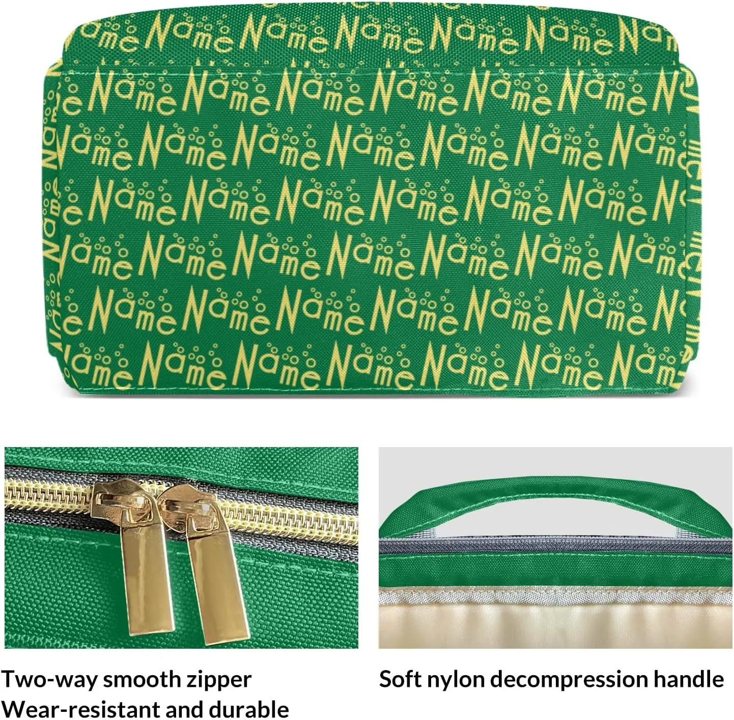 Personalized Green Yellow Diaper Bag Shoulder Backpack with Name Nursing Bags for Boys Girls