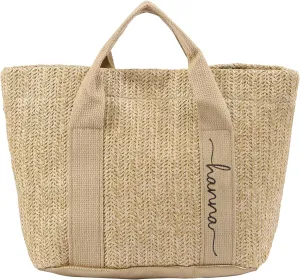 Personalized Straw Beach Tote Bag, Large Monogram Design with Flowers, Women Mother’s Day Gift