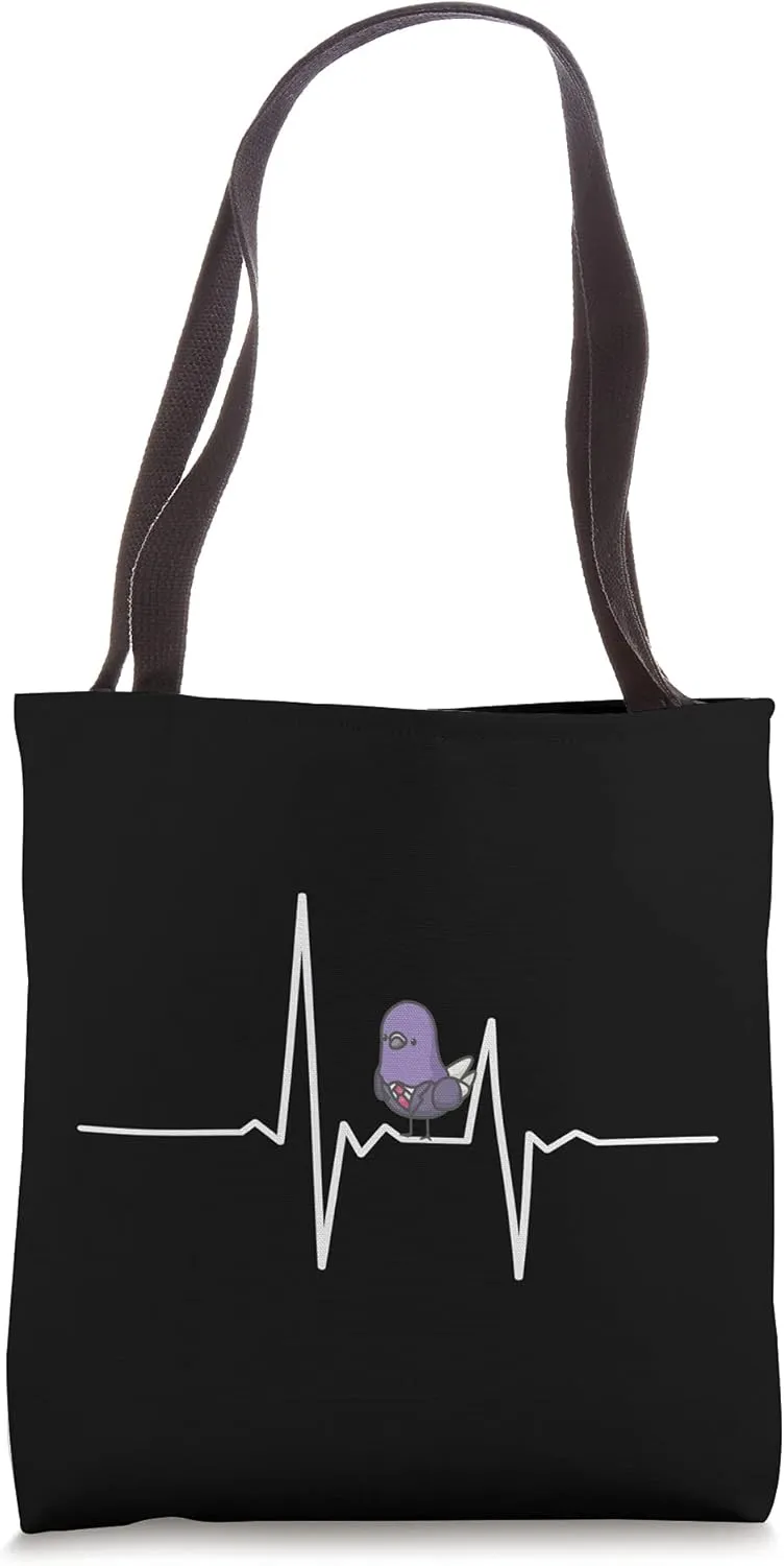 Pigeon Heartbeat Design, Pigeon Tote Bag