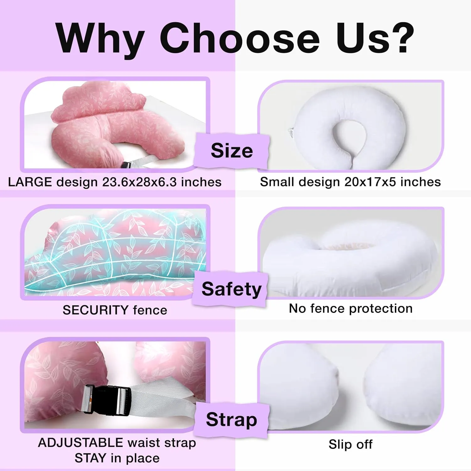 PILLANI Nursing Pillow, Plus Size Breastfeeding Pillows for Enhanced Safety & Comfort for Mom & Baby, Removable Cotton Cover, Adjustable Waist Strap, Breastfeeding Essentials, Baby Registry Search