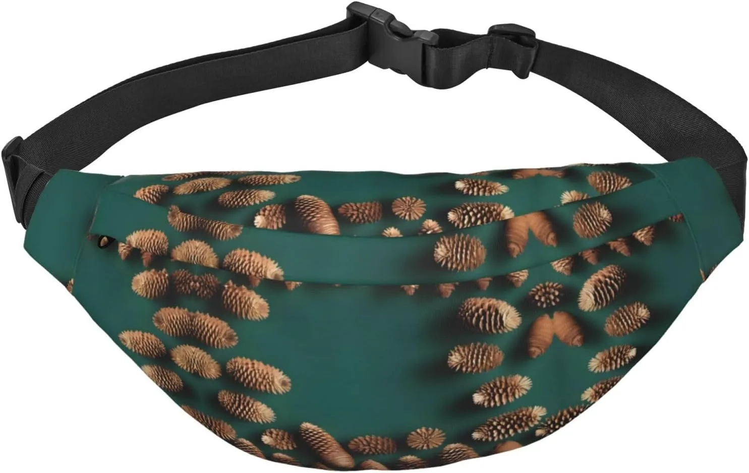 Pine Cone Border Large crossbody bag for travel and running, made of polyester, waterproof and soft fabric