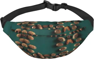 Pine Cone Border Large crossbody bag for travel and running, made of polyester, waterproof and soft fabric