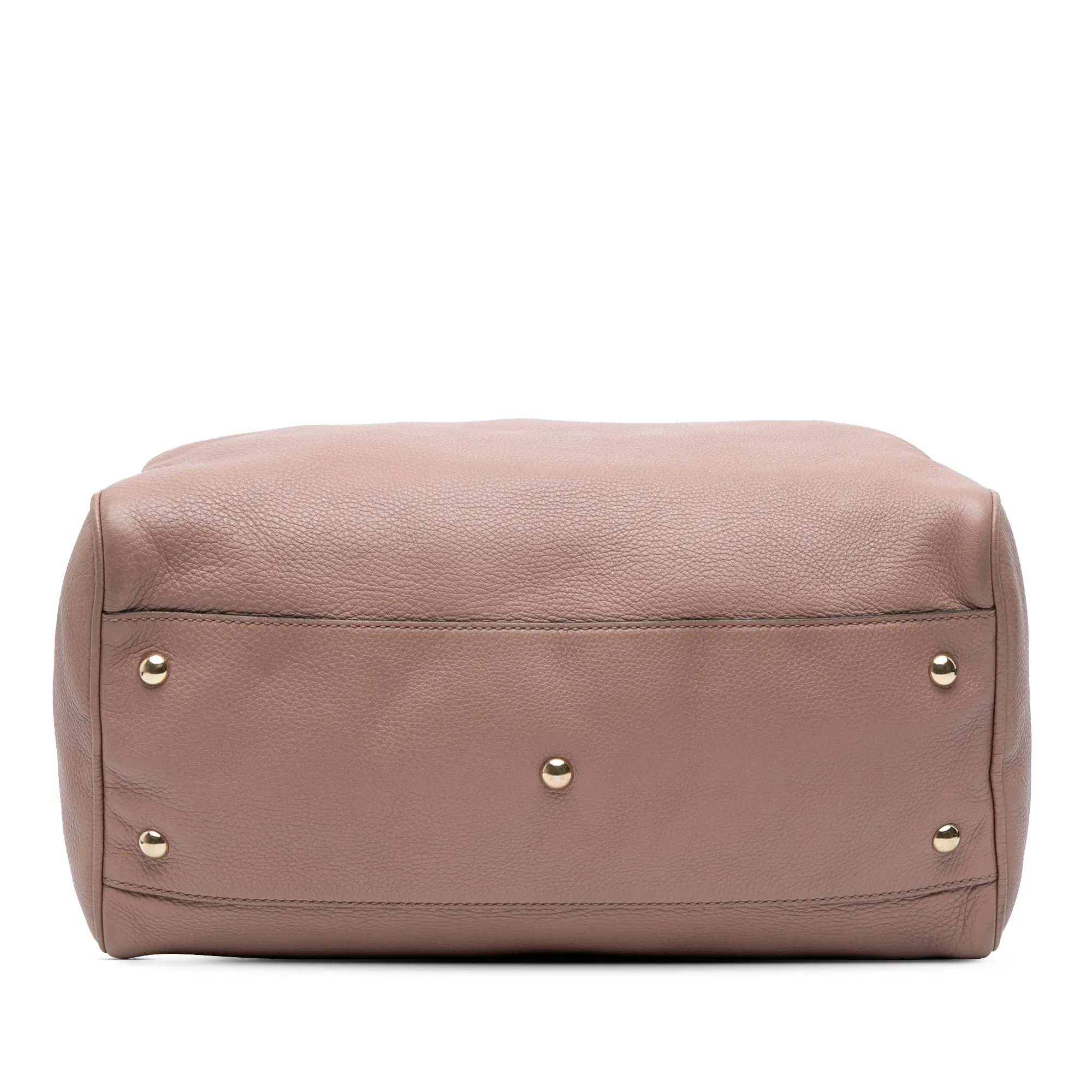 Pink Gucci Calfskin Bamboo Shopper Boston Bag Satchel