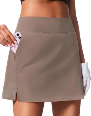 PINSPARK 16" Golf Skorts for Woman High Waisted Tennis Skirts with Pockets Shorts Pickleball Running Athletic Skort Summer