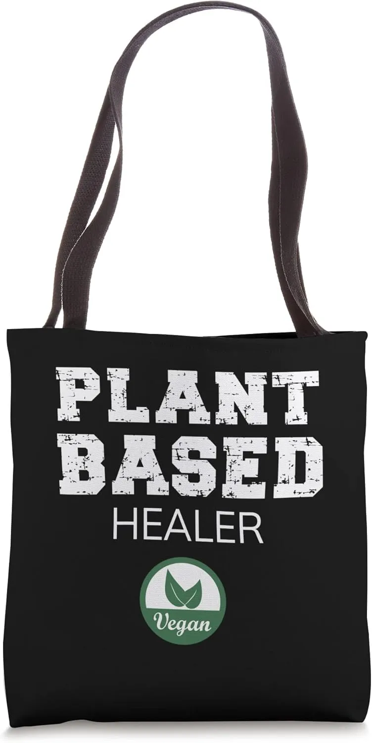 Plant Based Healer Design. Vegan plant-based design Tote Bag