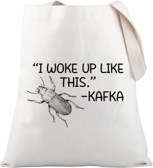 PLITI Metamorphosis Gift Transformation Literature Gift I Woke Up Like This Beetle Tote Bag For Book Lover