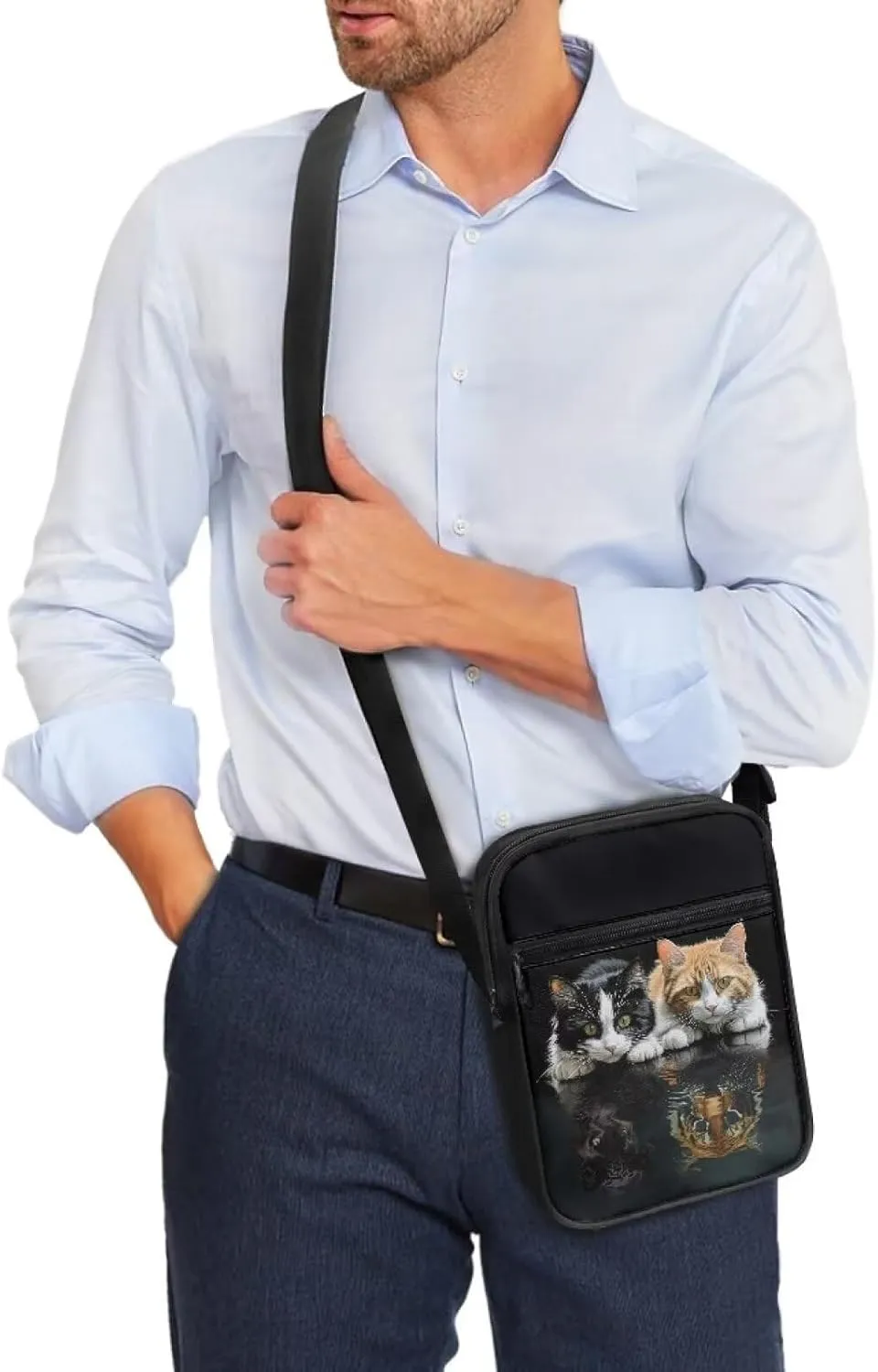 Poceacles Small Sling Bag Cross Body Purse Shoulder Messenger Bag for Women Men Zipper Phone Handbags Waist Bag Crossbody Bag