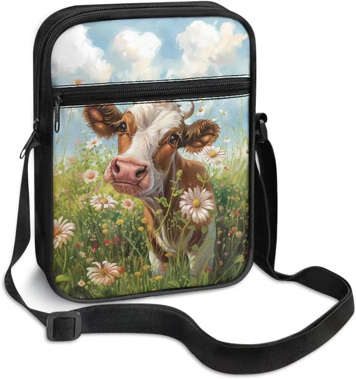 Poceacles Small Sling Bag Cross Body Purse Shoulder Messenger Bag for Women Men Zipper Phone Handbags Waist Bag Crossbody Bag