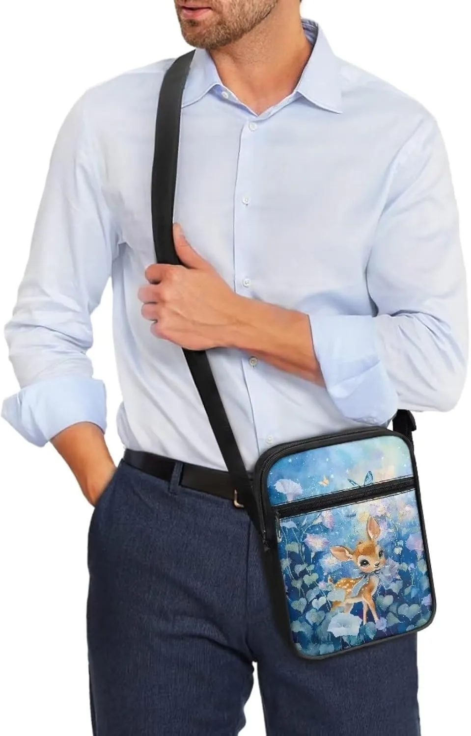 Poceacles Small Sling Bag Cross Body Purse Shoulder Messenger Bag for Women Men Zipper Phone Handbags Waist Bag Crossbody Bag