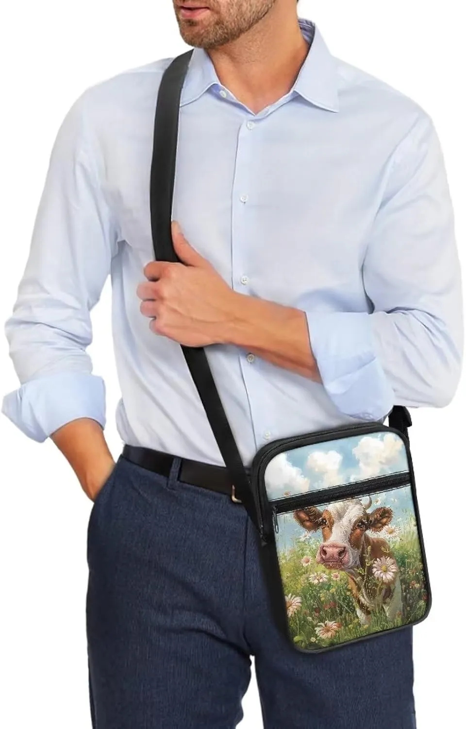 Poceacles Small Sling Bag Cross Body Purse Shoulder Messenger Bag for Women Men Zipper Phone Handbags Waist Bag Crossbody Bag