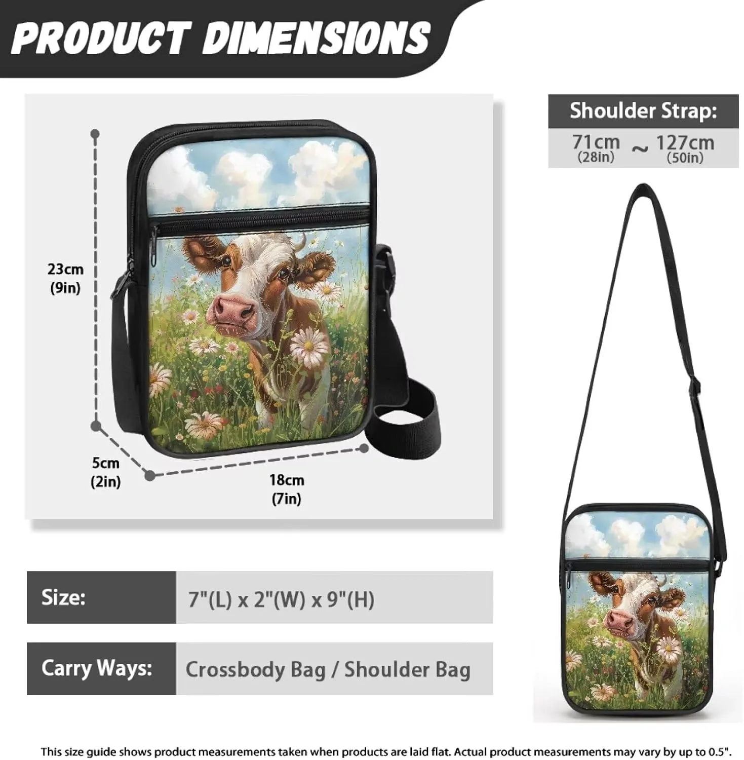 Poceacles Small Sling Bag Cross Body Purse Shoulder Messenger Bag for Women Men Zipper Phone Handbags Waist Bag Crossbody Bag