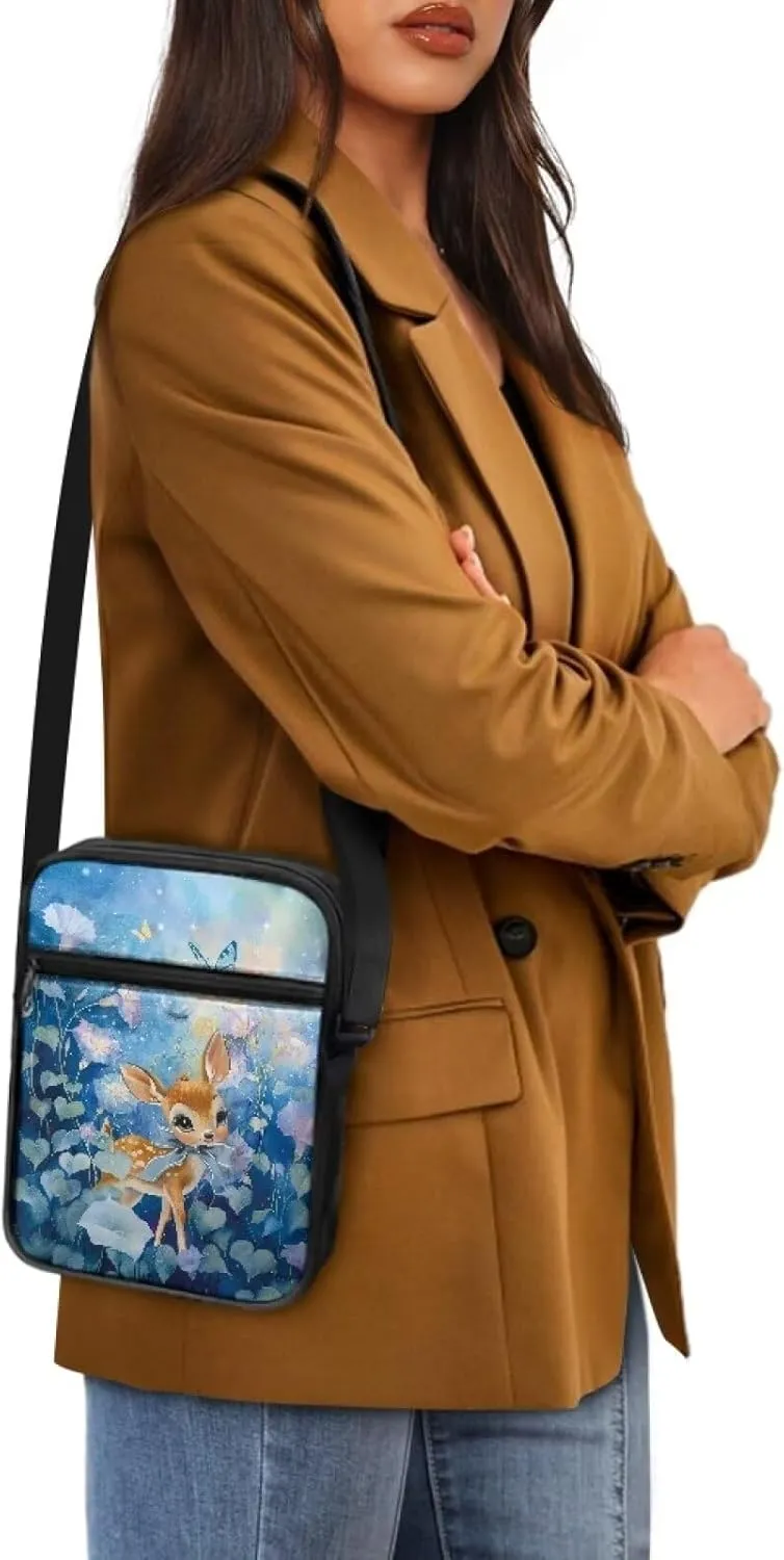 Poceacles Small Sling Bag Cross Body Purse Shoulder Messenger Bag for Women Men Zipper Phone Handbags Waist Bag Crossbody Bag